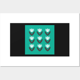 Tulip Field in Teal Green by Suzie London Posters and Art